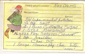 needams recipe card